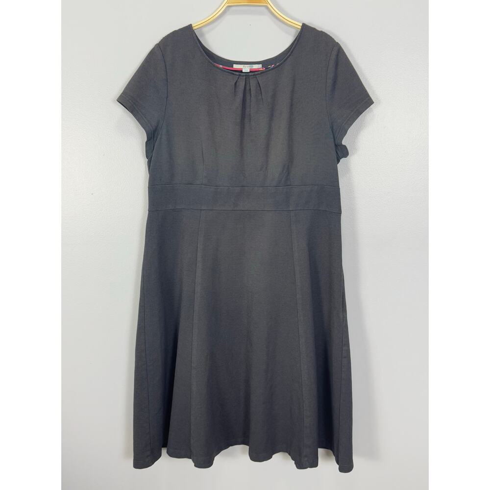 Boden Short Sleeve Sheath Dress Women Size 18L Grey Round Neck Business Casual